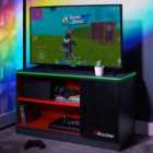 X Rocker Black Carbon Tek TV Media Cabinet with Neo Fibre LED for TVs up to 42"
