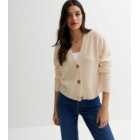 Cream Knit Button Front Cardigan