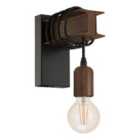 Antique Brown Steel Industrial Wall Lamp Discontinued