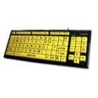 Monster 2 High Visibility Uppercase Black Letters on Extra Large Yellow Keys with 2port USB2.0 Hub