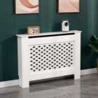 WestWood White Painted Radiator Cover Wall Cabinet Wood MDF Traditional Modern Cross Small