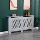 WestWood Grey Painted Radiator Cover Wall Cabinet Wood MDF Traditional Modern Cross Large