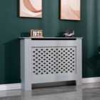 WestWood Grey Painted Radiator Cover Wall Cabinet Wood MDF Traditional Modern Cross Small