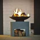 Oval Console Cement Fire Bowl