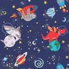 Holden Decor Space Animals Navy Wallpaper