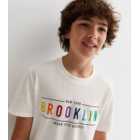 KIDS ONLY White Brooklyn Jersey Boxy Logo T-Shirt