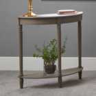 Pacific Ashwell Half Moon Console Table, Taupe Painted Pine