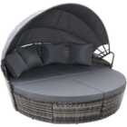 EVRE Mixed Grey Bali Day Bed Outdoor Garden Furniture Set With Canopy with cover