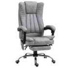 Vinsetto 6-point Vibrating Heat Massage Chair With Microfibre Upholstery - Grey