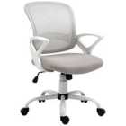 Vinsetto Mesh Task Swivel Chair Home Office Desk With Lumbar Back Support, Grey