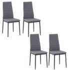 HOMCOM Dining Chairs Upholstered Fabric Accent Chairs 4pk