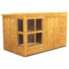 Power Sheds 10 x 6ft Pent Shiplap Dip Treated Potting Shed - Including Side Store
