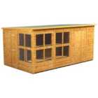Power Sheds 14 x 8ft Pent Shiplap Dip Treated Potting Shed - Including Side Store