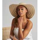 South Beach Cream Straw Effect Hat
