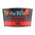 Morrisons The Best Strawberries & Cream Yoghurt 150g