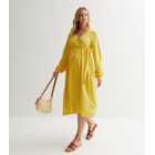 Mamalicious Maternity Yellow Midi Wrap Dress