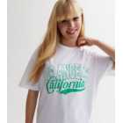 Girls White Los Angeles Varsity Oversized Logo T-Shirt