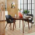 Elements Alva 4 Seater Round Dining Table, Walnut Stained