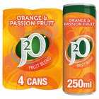 J2O Orange & Passion Fruit Juice Cans, 4x250ml