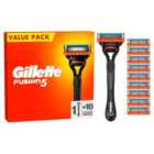 Gillette Fusion Value Pack Razor + 9 Blades