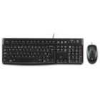 EXDISPLAY Logitech Desktop Bundle MK120 Wired Slim Keyboard Black Optical Mouse