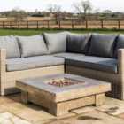Teamson Home Square Retro Wood Look Gas Fire Pit