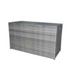 Teamson Home Wicker 154 Gallon Outdoor Deck Box for Cushions Storage Gray