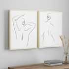 Set of 2 Nude Lady Capped Canvas'
