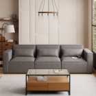 Modular Arne Grey Faux Leather 3 Seater Sofa