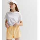 Girls Pale Yellow Jogger Shorts