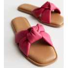 Wide Fit Bright Pink Knot Sliders