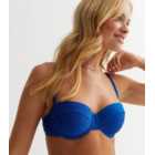Blue Glitter Underwired Bikini Top