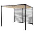 Outsunny Metal Sun Shelter w/ Retractable Canopy