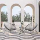 CosmoLiving Avo XL Lounge Chair 2PK Black/White/Grey