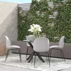 CosmoLiving Aria Resin Dining Chair 4PK Light Grey