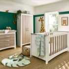 CuddleCo Ada 3 Piece Nursery Furniture Set, White Ash