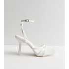 Public Desire White Strappy Stiletto Heel Sandals
