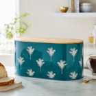 Luxe Palm Bread Bin with Bamboo Lid