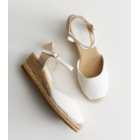 White Closed Toe Espadrille Wedge Heel Sandals
