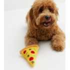 Yellow Pizza Slice Dog Toy