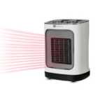 1800W Ceramic Tower Fan Heater with Automatic Oscillation White