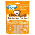 Good Boy Chewables Dog Treats Rawhide Free Chicken Sticks 5 per pack