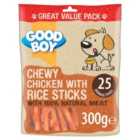 Good Boy Dog Treats Chicken & Rice Sticks 300g