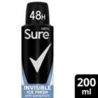 Sure Men Antiperspirant Deodorant Invisible Ice Aerosol 200ml