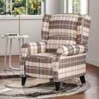Living and Home Fabric Recliner Armchair - Beige Mix