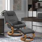 Living and Home Pu Leather Recliner Chair With Footstool - Black