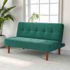 Living and Home Fabric Upholstered 2 Seater Sofa Bed - Green