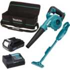 Makita UB100DZ 12v CXT Cordless Garden Leaf Blower & CL106FDZ Vacuum Cleaner Kit