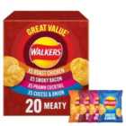 Walkers Meaty Variety Multipack Crisps Box 20 x 25g