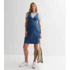 Mamalicious Maternity Blue Denim V Neck Mini Dress